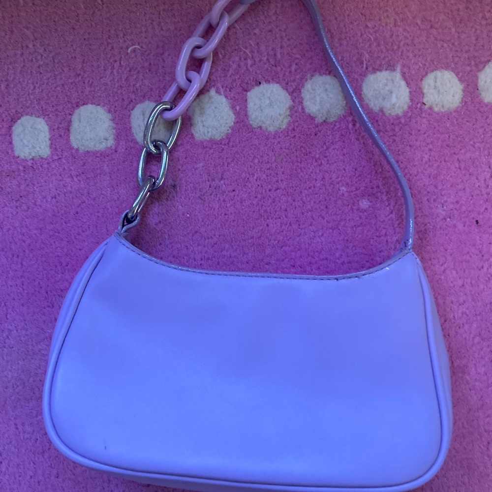 House Of Want Light Purple Shoulder Bag/Silver/Pink Large Chain Strap Y2K Style - Picture 3 of 3